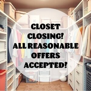 CLOSET CLOSING! Make an offer!